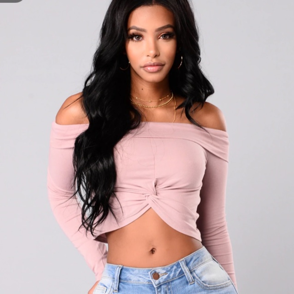 Fashionnova Off the Shoulder Pink Crop Top